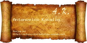 Antonovics Katalin névjegykártya