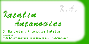 katalin antonovics business card